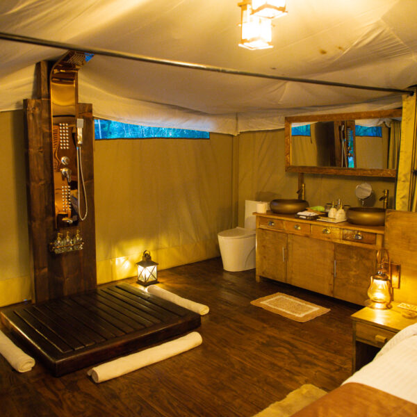 Spacious Washroom Area of Luxury Tented Camps in Masai Mara Kenya